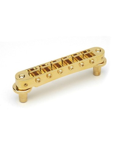 TonePros T3BP-G Standard Tune-O-Matic Steg, kleine Bolzen, gekerbte Saitenreiter