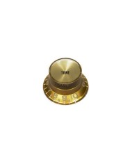 2 Gold Gibson Style TopHat Knobs Tone 24 plines Gold Reflector Cap