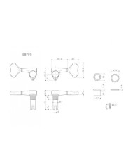 1 verchromte Gotoh GB7 Compact Bassmechanik, linke Seite