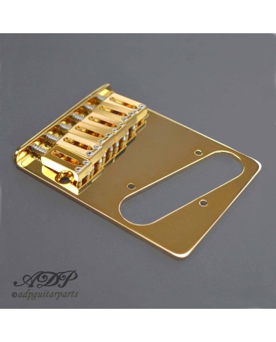 Telecaster Gotoh Steg mit Saitenhalter, 6 Messingreiter GTC201G