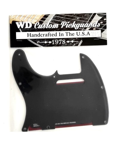 Schwarzes Linkshänder-Schlagbrett Telecaster Vintage USA, 1-lagig, 8 Löcher