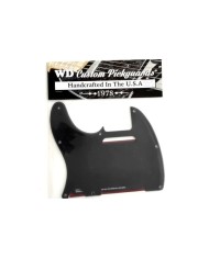 Lefty Black pickguard Telecaster USA vintage 1ply 8 Holes Thin .060"