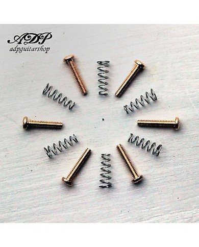 6 Pickup-Schrauben Micro Strat 3,30 mm x 18 mm vergoldet, mit Federn