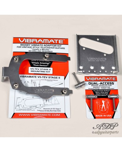 Vibramate V5 Bigsby B5 Montage ohne Bohren für Telecaster inkl. 3-SADDLES TEV-2-S-TE