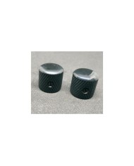 2 Boutons Dome Telecaster Metal Black Gros Grains pour pots 6,35 mm (1/4")