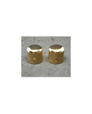 2 Dome Telecaster Metallknöpfe Gold Rändelung für 6,35 mm (1/4") Potis