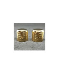 2 Dome Telecaster Metallknöpfe Gold Rändelung für 6,35 mm (1/4") Potis