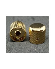 2 Dome Telecaster Metallknöpfe Gold Rändelung für 6,35 mm (1/4") Potis