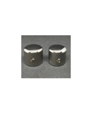2 Telecaster Dome-Knöpfe, Nickel, grobe Rändelung für 6mm-Potis