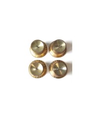 4 goldene inchSize Gibson-Style TopHat-Knöpfe V+T mit goldenen Reflectorkappen
