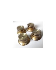 4 goldene inchSize Gibson-Style TopHat-Knöpfe V+T mit goldenen Reflectorkappen
