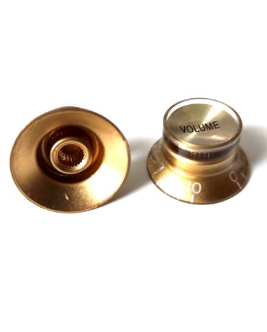 2 goldene inchSize Gold Gibson Style TopHat Knobs Vol. Gold Reflector Cap