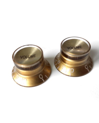 2 goldene inchSize Gold Gibson Style TopHat Knobs Vol. Gold Reflector Cap