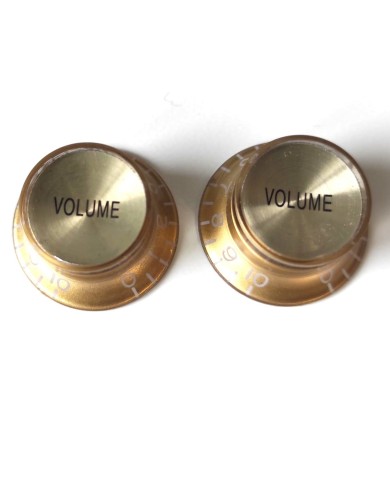 2 goldene inchSize Gold Gibson Style TopHat Knobs Vol. Gold Reflector Cap