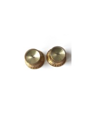 2 Gold Gibson Style TopHat Knobs Tone 24 plines Gold Reflector Cap