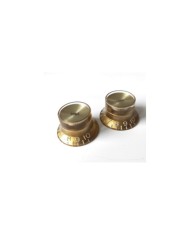 2 Gold Gibson Style TopHat Knobs Tone 24 plines Gold Reflector Cap