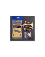 Bigsby B5 + WD Conversion Kit: Steg mit 6 Gewindereitern + Pickup-Platte Gold