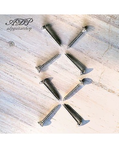 8 Schrauben für Humbucker-Rahmen, 15x2 mm, Nickel