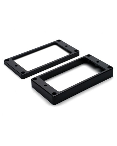 2 flache schwarze Humbucker-Rahmen, Table Plate, 2x Pickups Mounting Ring, MR-1B