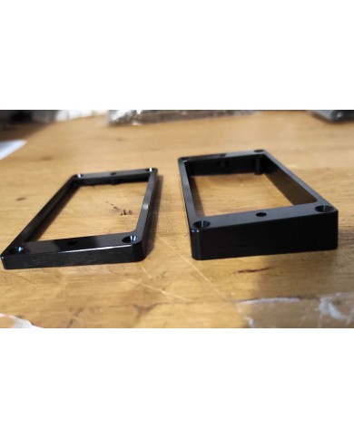 2 flache schwarze Humbucker-Rahmen, Table Plate, 2x Pickups Mounting Ring, MR-1B