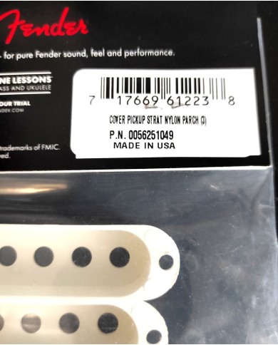 Set mit 3 Fender Stratocaster Pickup-Kappen Nylon Parchment 005-6251-049