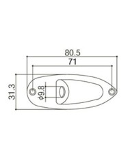 Gotoh Klinkenbuchsenblech für Stratocaster, Chrom, 2 Schrauben