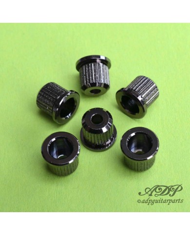 6 Saitenhülsen Gotoh Cosmo Black 8.3 mm für Telecaster mit Saitenführung durch den Korpus