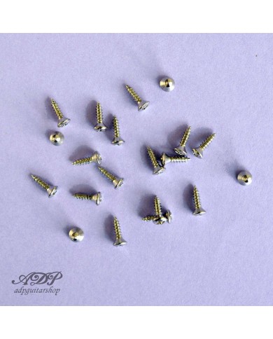 20 SCHLAGBRETTSCHRAUBEN im GIBSON-Format, 2,5 x 10 mm, SG-Schrauben, Chrom