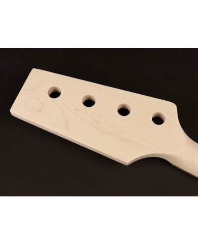 Boston PB-Style Basshals mit Paddle-Kopfplatte, Pau-Ferro-Griffbrett, unbehandelt