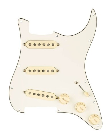 Fender Pickguard Parchment, vormontiert SSS 11H für Strat