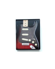 Schwarzes vorverkabeltes Fender Pickguard SSS 11H für Strat, VINTAGE NOISELESS Pickups