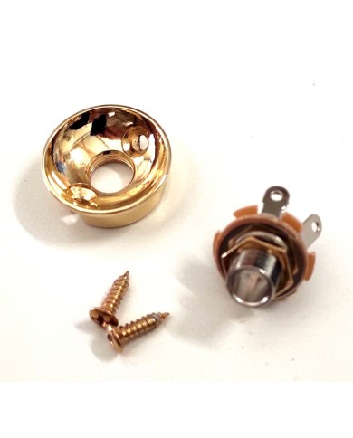 Mono-Klinkenbuchse mit metrischem Gewinde, Gold + Electrosocket Telecaster Gold
