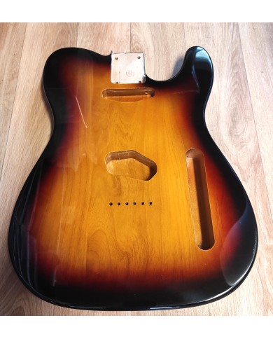 Telecaster-Korpus Sunburst 3-Tone mit doppeltem Binding, 3-teilig Erle