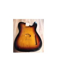 Corps Telecaster Sunburst 3 tons et double binding, Aulne 3 pièces