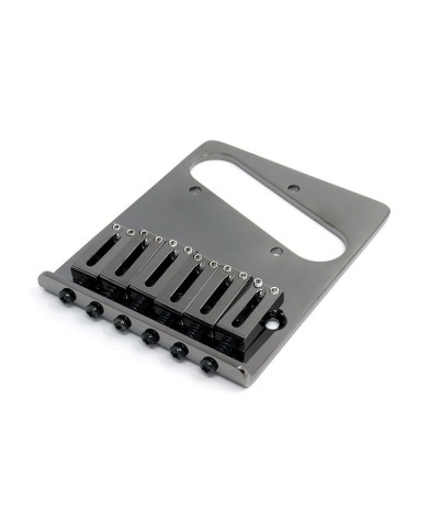 Telecaster Gotoh Brücke mit Saitenhalter, 6 Messing-Saitenreitern, Tele Bridge, Cosmo Black, GTC201