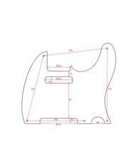 Schlagbrett 1-lagig Weiß für Telecaster, 5 Schrauben