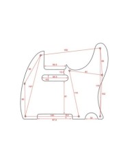 Pickguard 3 ply Parchment 8 vis pour Telecaster