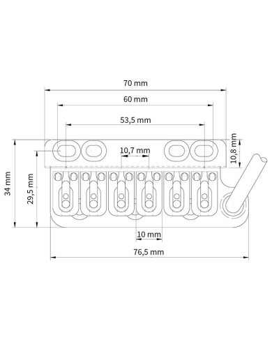 Vega-Trem VT1 Ultra Trem Standard (6 Schrauben) Hochglanz-Chrom oder Satin für Strat