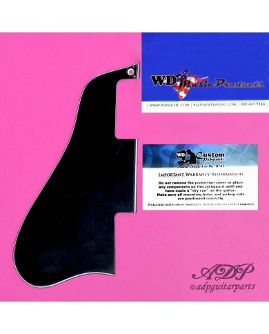 Linkshänder-Schlagbrett, Gibson ES-335-45-55 SHORT Schwarz 3-lagig, Humbucker