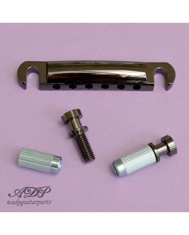 Gotoh GE101Z Saitenhalter im Gibson StopTail LP,SF,ES Stil, metrisch, Zmac, Cosmo Black
