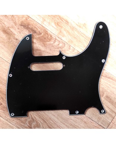 Schlagbrett 3-lagig schwarz/weiß/schwarz für Telecaster, 8 Schrauben