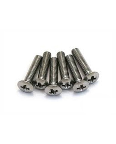 6 kleine verchromte Schrauben für Mechanikknöpfe, 10mm