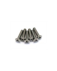 6 kleine verchromte Schrauben für Mechanikknöpfe, 10mm