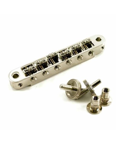 TonePros TP6R-N Nashville-Bridge mit Rollensätteln, Zollmaße, Nickel