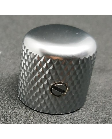 1 gerändelter Telecaster Dome-Metallknopf, satiniertes Chrom, für 6,35 mm (1/4") Potis