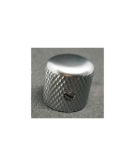 1 Bouton Dome Telecaster Metal Satin Chrome Gros Grains pour Pots 6,35 mm (1/4")