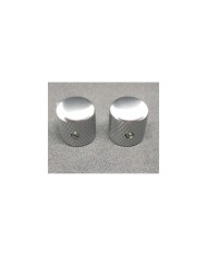 2 Boutons Dome Telecaster Metal Satin Chrome Gros Grains pour Pots 6,35 mm (1/4")