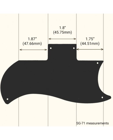 Pickguard Half Face Schwarz 3-lagig für Gibson SG 1971-2018 oder 1961 Reissue