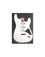 Corps en aulne Vernis Style Stratocaster SSS, Olympic White, Nitro