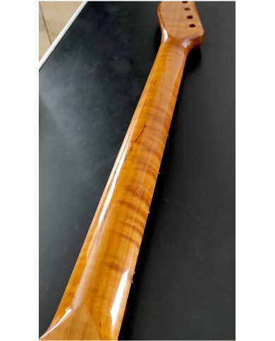 Manche Telecaster érable flamé, touche Palissandre, vernis gloss